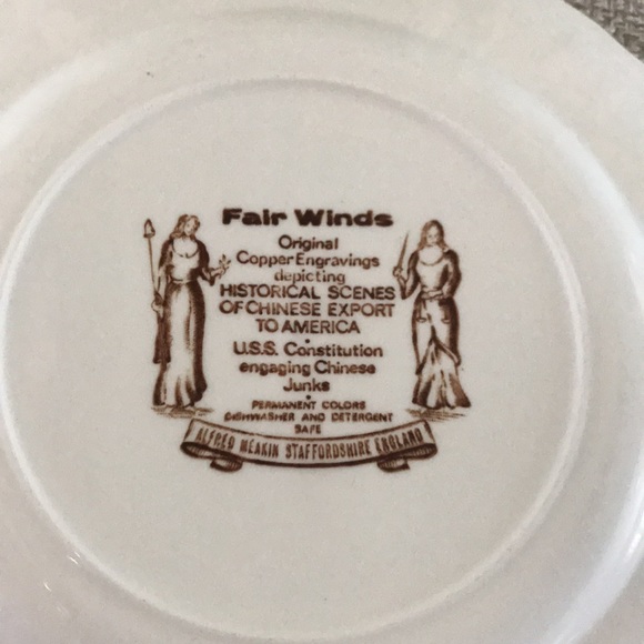 Vintage 1960s Alfred Meakin Fair Winds 7” Plate, Copper Engravings - Picture 5 of 5